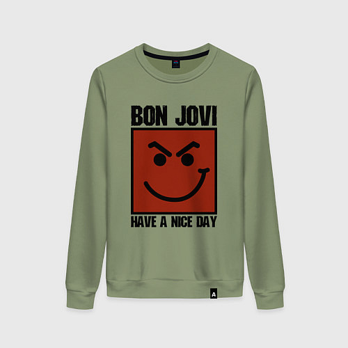 Женский свитшот Bon Jovi: Have a nice day / Авокадо – фото 1