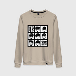 Свитшот хлопковый женский BTS: We are bulletproof, цвет: миндальный