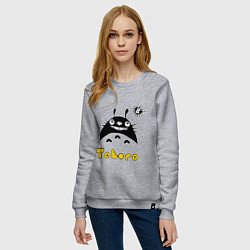 Свитшот хлопковый женский Totoro тоторо, цвет: меланж — фото 2