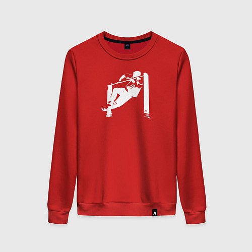 Женский свитшот Street Workout - выход силой белый / Красный – фото 1