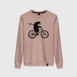 Женский свитшот Ежик на велосипеде