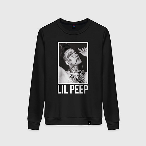 Женский свитшот Lil Peep: White Style / Черный – фото 1