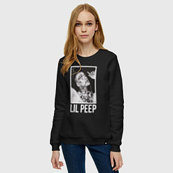 Свитшот хлопковый женский Lil Peep: White Style, цвет: черный — фото 2