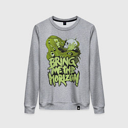 Свитшот хлопковый женский Bring Me The Horizon: Green Girl, цвет: меланж