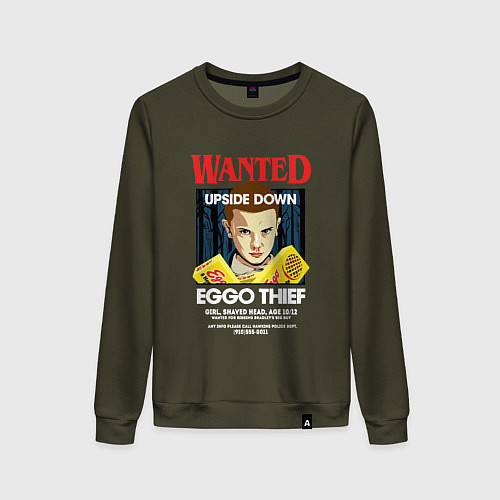 Женский свитшот Wanted: Eggo Thief / 11 / Хаки – фото 1