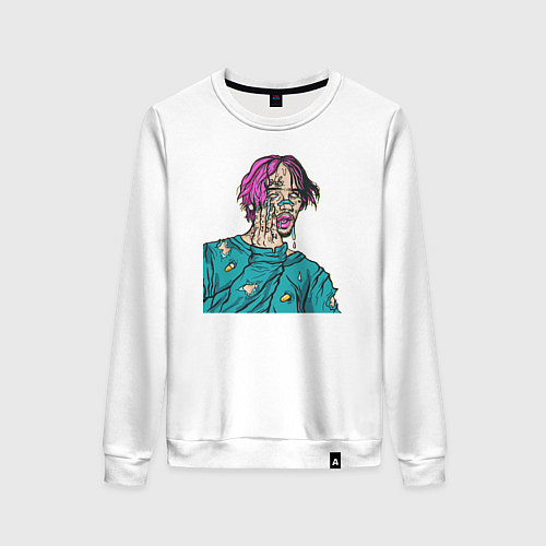 Женский свитшот Lil Peep: Zombie Face / Белый – фото 1