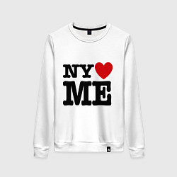 Свитшот хлопковый женский Ny love me, цвет: белый