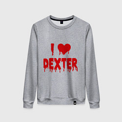 Свитшот хлопковый женский I love Dexter, цвет: меланж