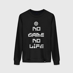 Свитшот хлопковый женский No game No life, цвет: черный