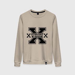 Свитшот хлопковый женский SXe: Streght edge, цвет: миндальный