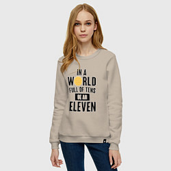 Свитшот хлопковый женский Be A Eleven, цвет: миндальный — фото 2