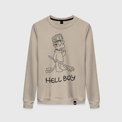 Свитшот хлопковый женский Bart: Hell Boy, цвет: миндальный