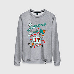 Свитшот хлопковый женский Я ж программист, цвет: меланж