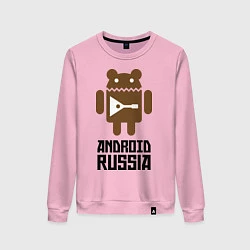 Свитшот хлопковый женский Android Russia, цвет: светло-розовый