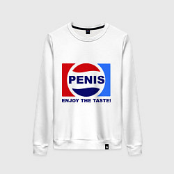 Свитшот хлопковый женский Penis. Enjoy the taste, цвет: белый