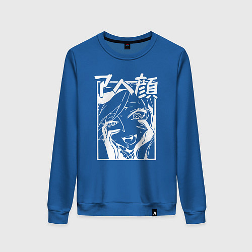 Женский свитшот Ahegao Black / Синий – фото 1