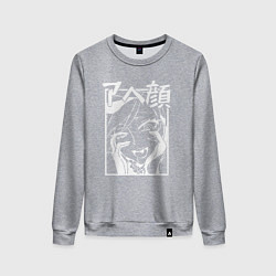 Свитшот хлопковый женский Ahegao Black, цвет: меланж