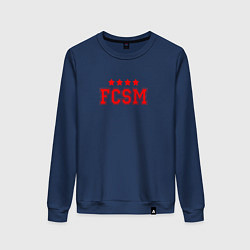 Свитшот хлопковый женский FCSM Club, цвет: тёмно-синий