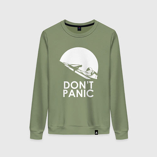 Женский свитшот Elon: Don't Panic / Авокадо – фото 1