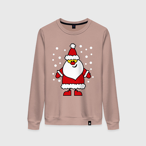 Женский свитшот Веселый Дед Мороз / Пыльно-розовый – фото 1
