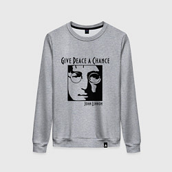 Свитшот хлопковый женский Give Peace a Chance, цвет: меланж