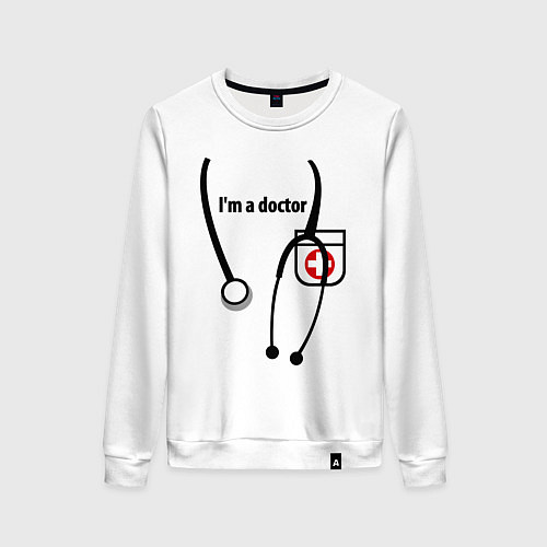 Женский свитшот I m doctor / Белый – фото 1