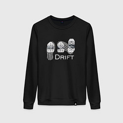 Свитшот хлопковый женский Drift, цвет: черный