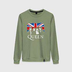 Свитшот хлопковый женский Queen UK, цвет: авокадо