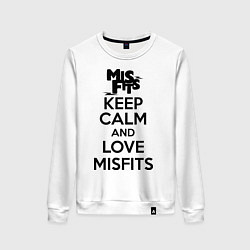 Свитшот хлопковый женский Keep Calm & Love Misfits, цвет: белый