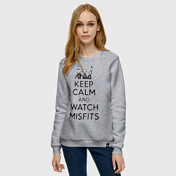 Свитшот хлопковый женский Keep Calm & Watch misfits, цвет: меланж — фото 2