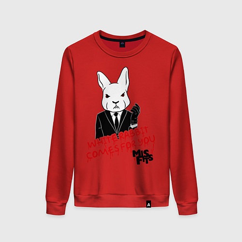 Женский свитшот Misfits: White rabbit / Красный – фото 1