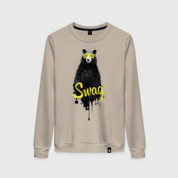 Свитшот хлопковый женский SWAG Bear, цвет: миндальный