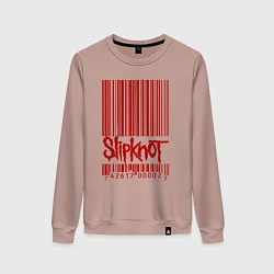 Свитшот хлопковый женский Slipknot: barcode, цвет: пыльно-розовый