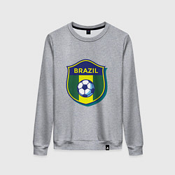 Свитшот хлопковый женский Brazil Football, цвет: меланж