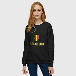 Свитшот хлопковый женский Belgium, цвет: черный — фото 2