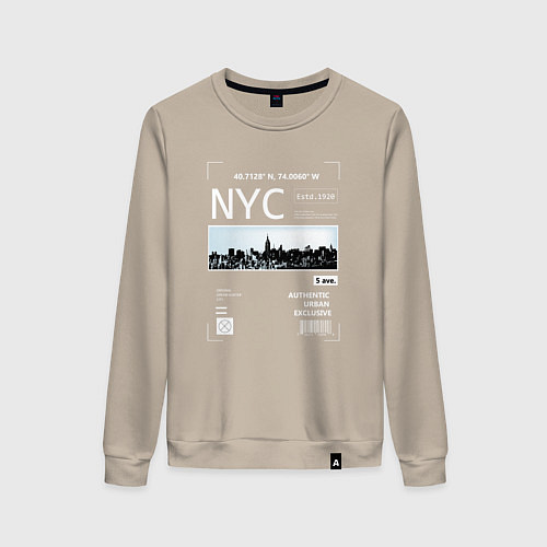 Женский свитшот NYC Style / Миндальный – фото 1