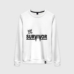 Свитшот хлопковый женский WWE Survivor, цвет: белый