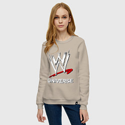 Свитшот хлопковый женский WWE universe, цвет: миндальный — фото 2