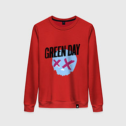 Свитшот хлопковый женский Green Day: Dead Skull, цвет: красный