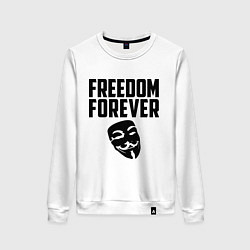 Свитшот хлопковый женский Freedom forever, цвет: белый