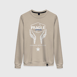 Свитшот хлопковый женский Fragile Express, цвет: миндальный