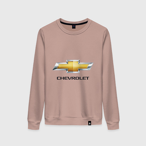 Женский свитшот Chevrolet логотип / Пыльно-розовый – фото 1