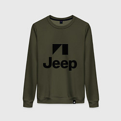 Свитшот хлопковый женский Jeep logo, цвет: хаки