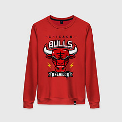 Свитшот хлопковый женский Chicago Bulls est. 1966, цвет: красный