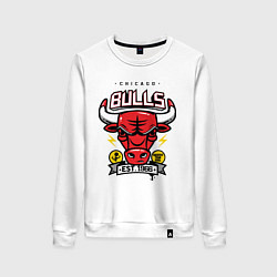 Свитшот хлопковый женский Chicago Bulls est. 1966, цвет: белый