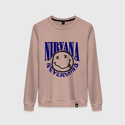 Свитшот хлопковый женский Nevermind Nirvana, цвет: пыльно-розовый