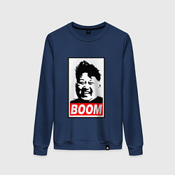 Свитшот хлопковый женский BOOM: Kim Chen Eun, цвет: тёмно-синий