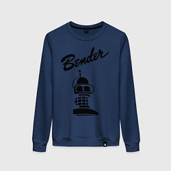 Свитшот хлопковый женский Bender monochrome, цвет: тёмно-синий