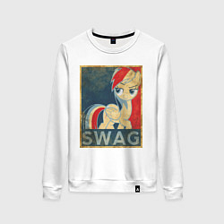 Свитшот хлопковый женский Rainbow Dash SWAG, цвет: белый