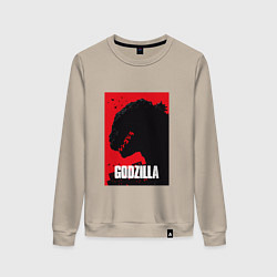 Свитшот хлопковый женский Godzilla: Sunrise Poster, цвет: миндальный